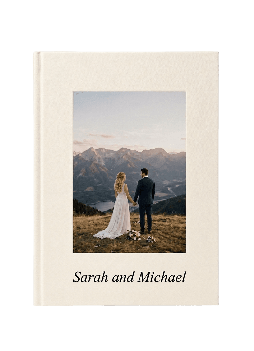 Chuphin hardcover photo album showing curated event pictures