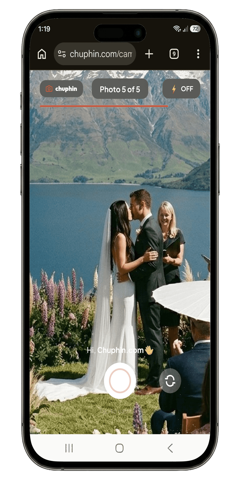 Photo counter showing progress in Chuphin camera